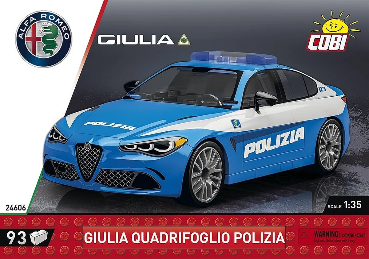 Cobi Giulia Quadrifoglio Politie - 93 Onderdelen - Meerkleurig