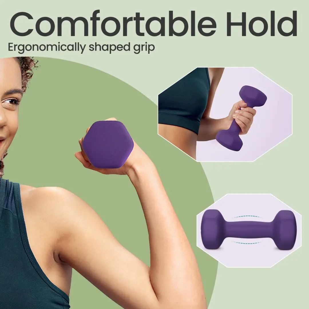 Songmics Dumbbells 2x Neopreen Paars - afbeelding 4 van 6