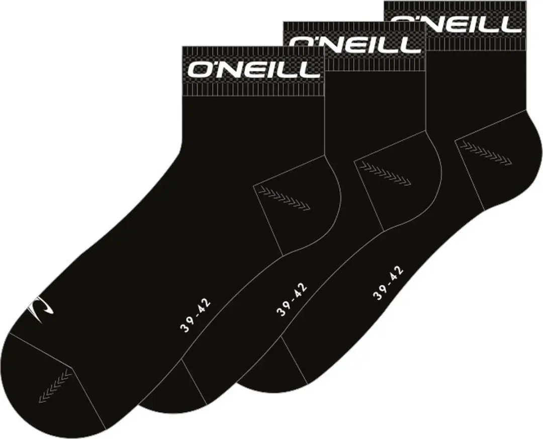 O'Neill Quarter Sokken 6 Stuks - Heren/Dames - Zwart