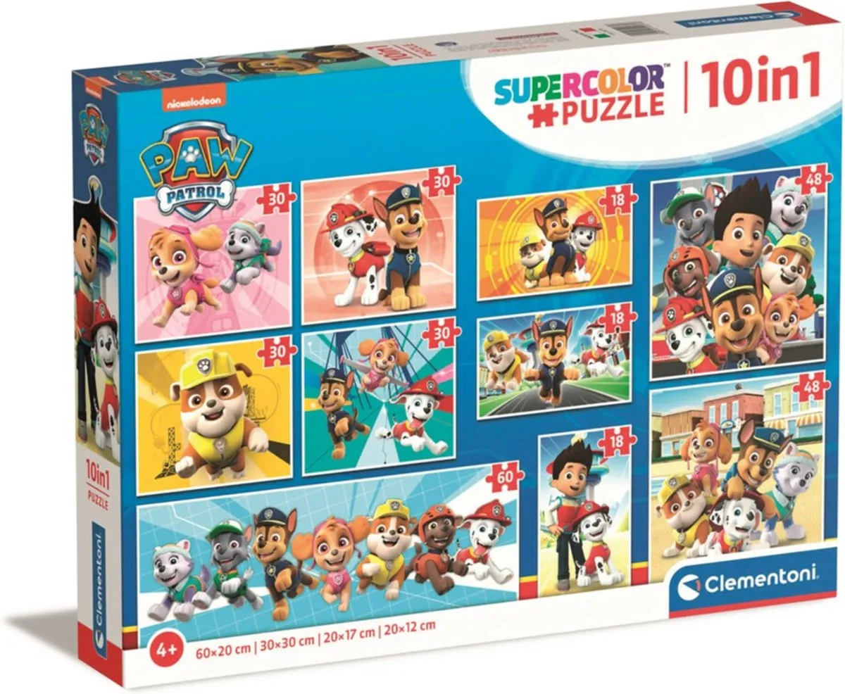 Clementoni Paw Patrol Puzzel Multicolor - 10-in-1 Doos 18-60 Stuks