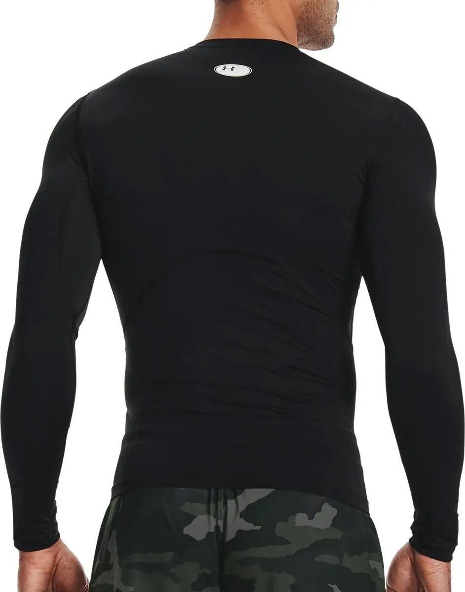 Under Armour HG Armour Comp LS Heren Sportshirt - Zwart/Wit
