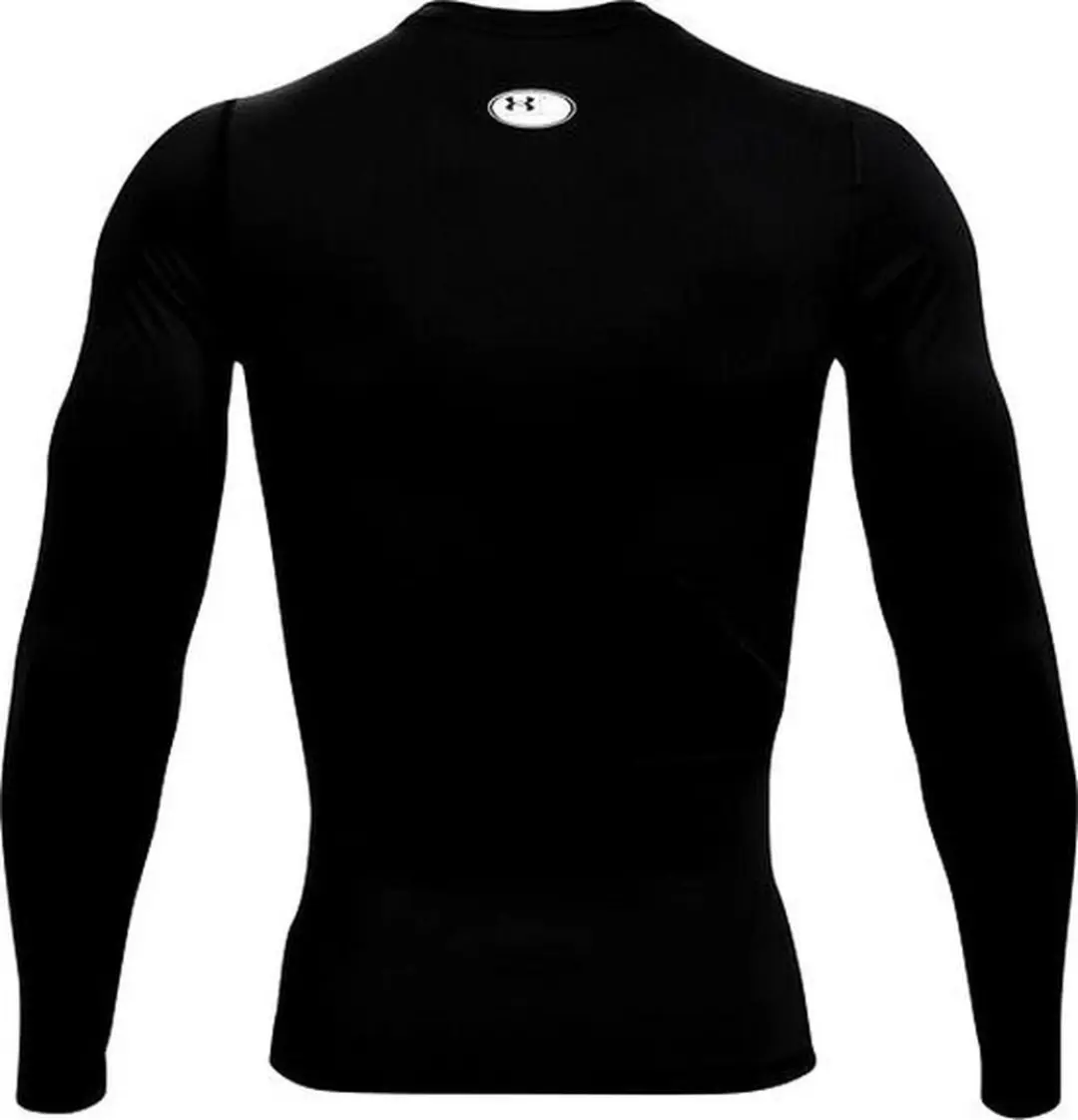 Under Armour HG Armour Comp LS Heren Sportshirt - Zwart/Wit - afbeelding 6 van 6