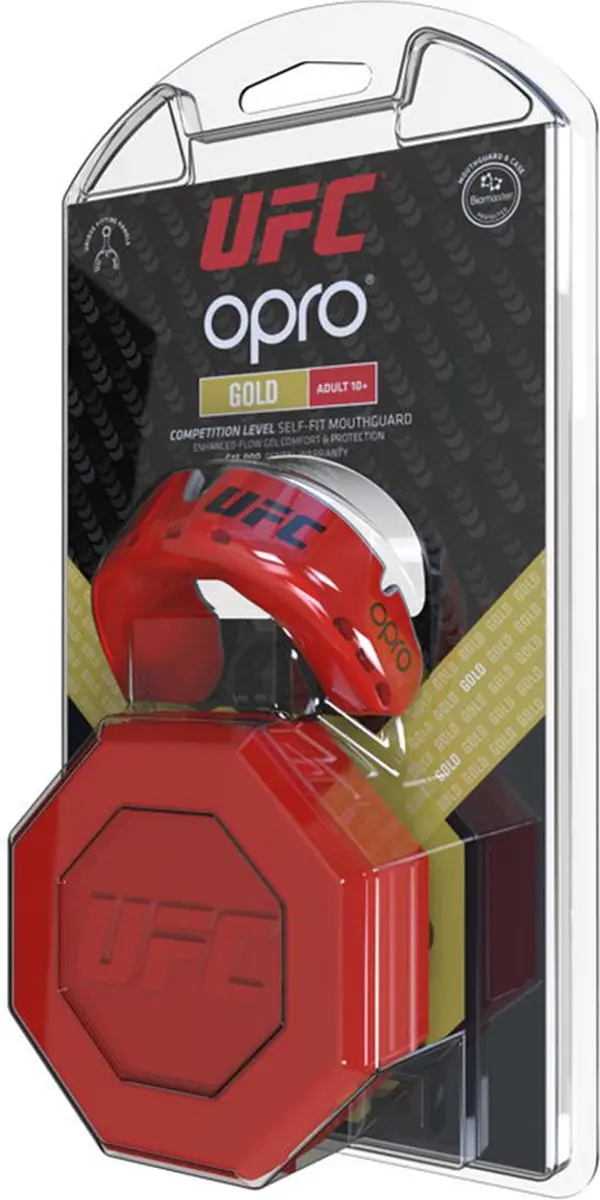 UFC OPRO Self-Fit Gold Gebitsbeschermer - Senior - Zwart/Zilver