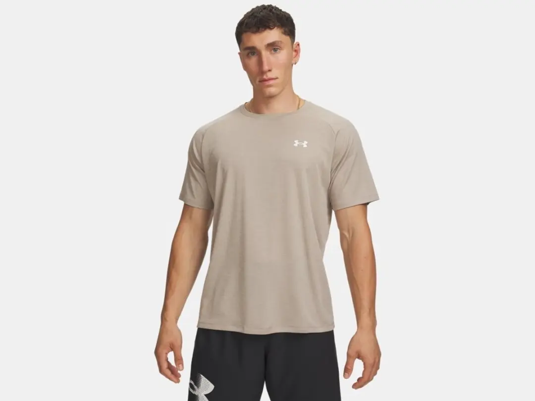Under Armour Tech Textured SS Training T-shirt Heren - Bruin