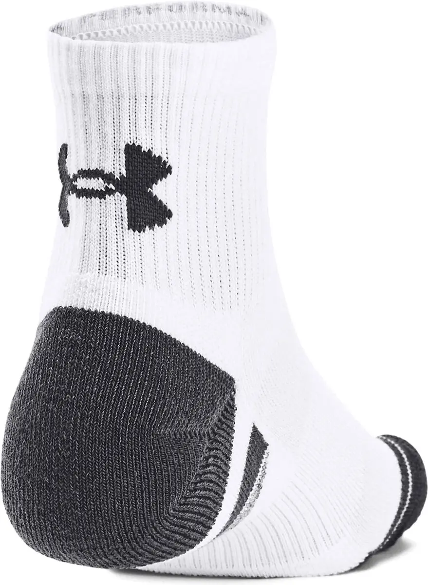 Under Armour UA Performance Tech 3pk Sportsokken - Wit/Grijs