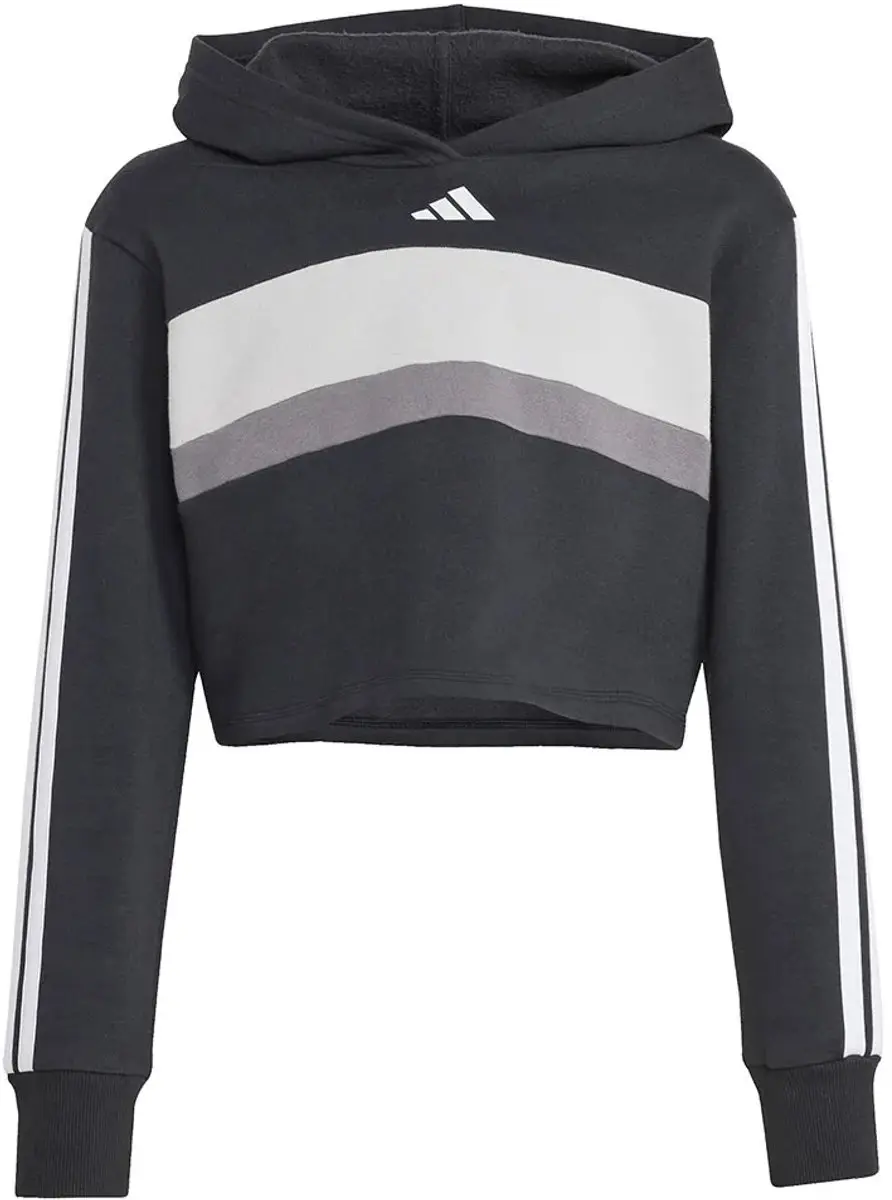 Adidas Tiberio 3 Stripes Fleece Trainingspak - Meisje 146 - Zwart/Grijs/Wit