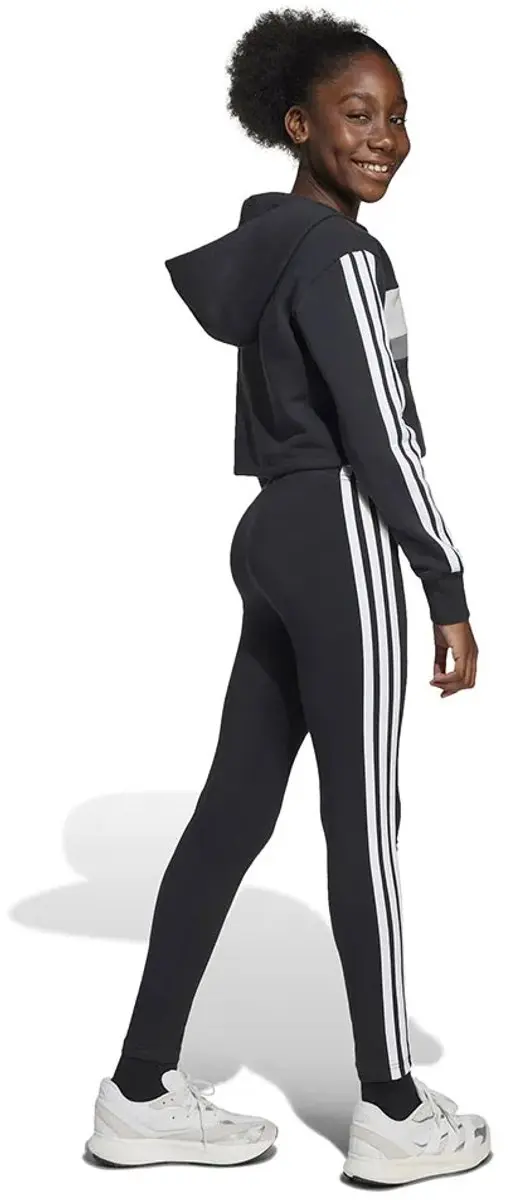 Adidas Tiberio 3 Stripes Fleece Trainingspak - Meisje 146 - Zwart/Grijs/Wit