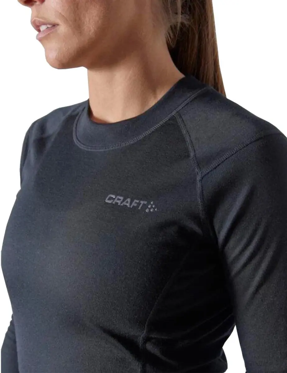 Craft Core Warm Thermoshirt Dames - Lange mouw - Zwart - 3XL
