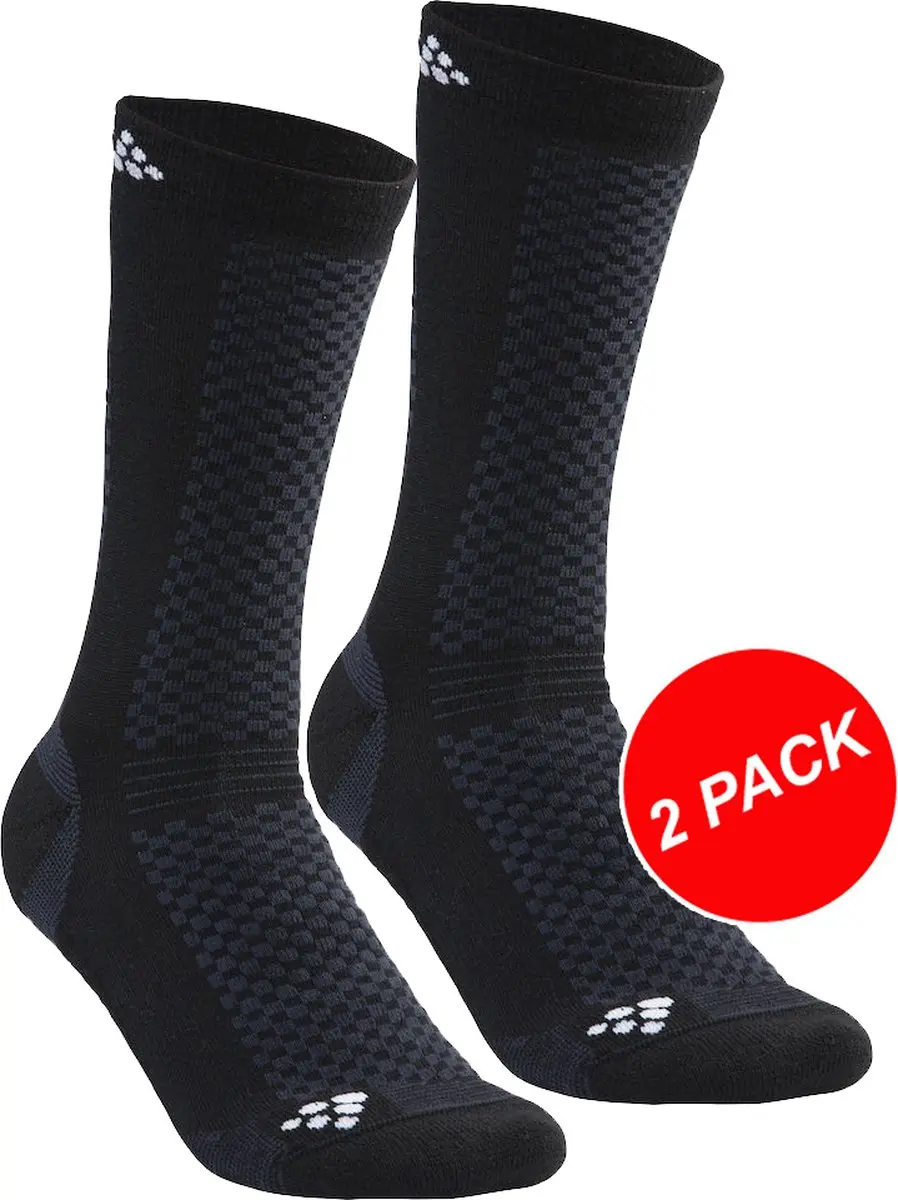 Craft Warm Mid 2-pack Sokken - Zwart - Maat 46-48 - afbeelding 6 van 6