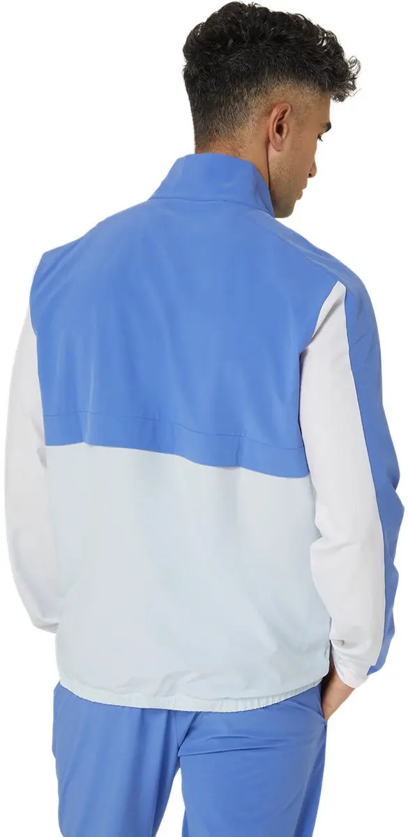 ASICS Jacket Match Heren - M - Blauw/Wit