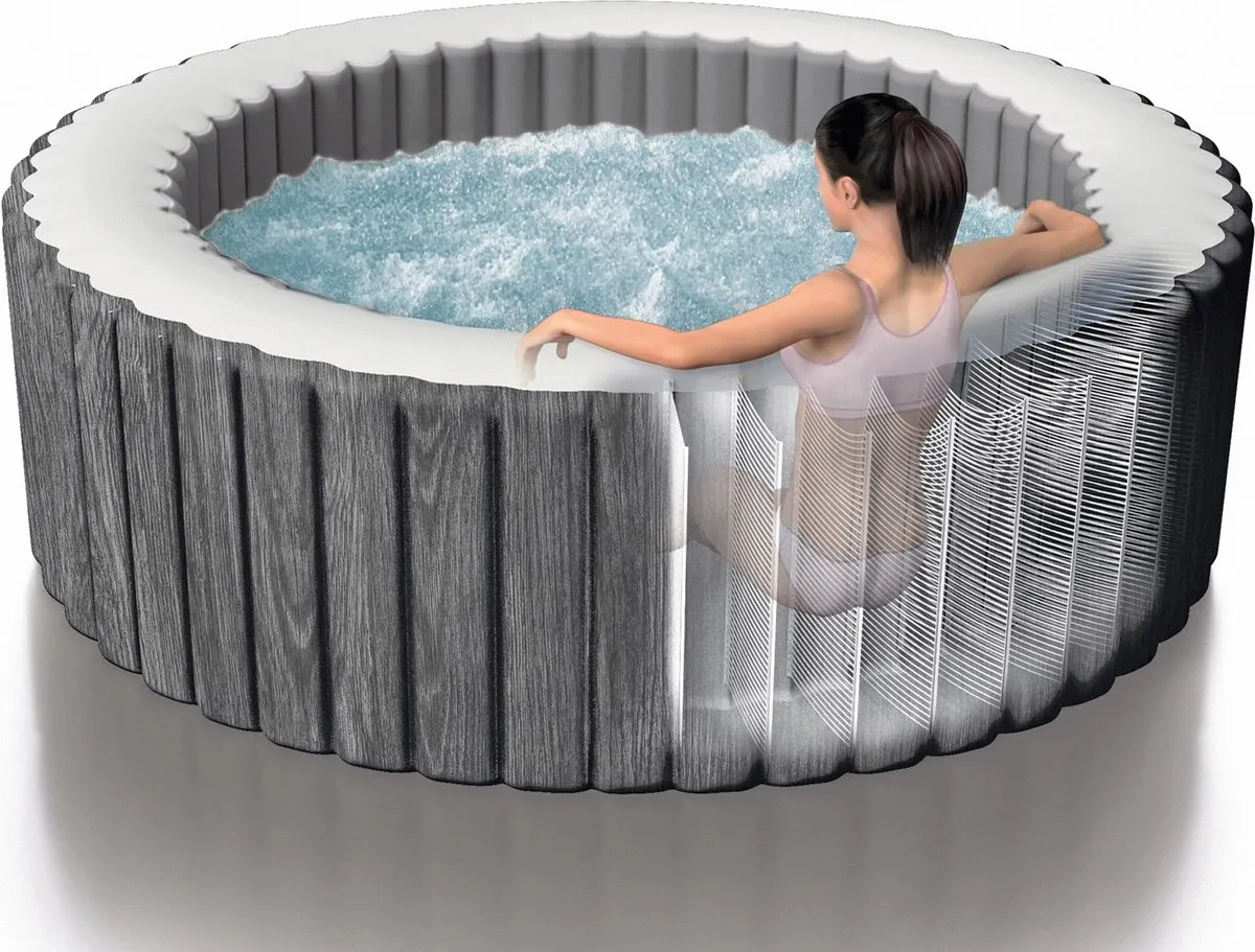 Intex PureSpa Greywood Bubble Deluxe 28482NL - 4 persoons - 140 jets - 795L - afbeelding 4 van 6