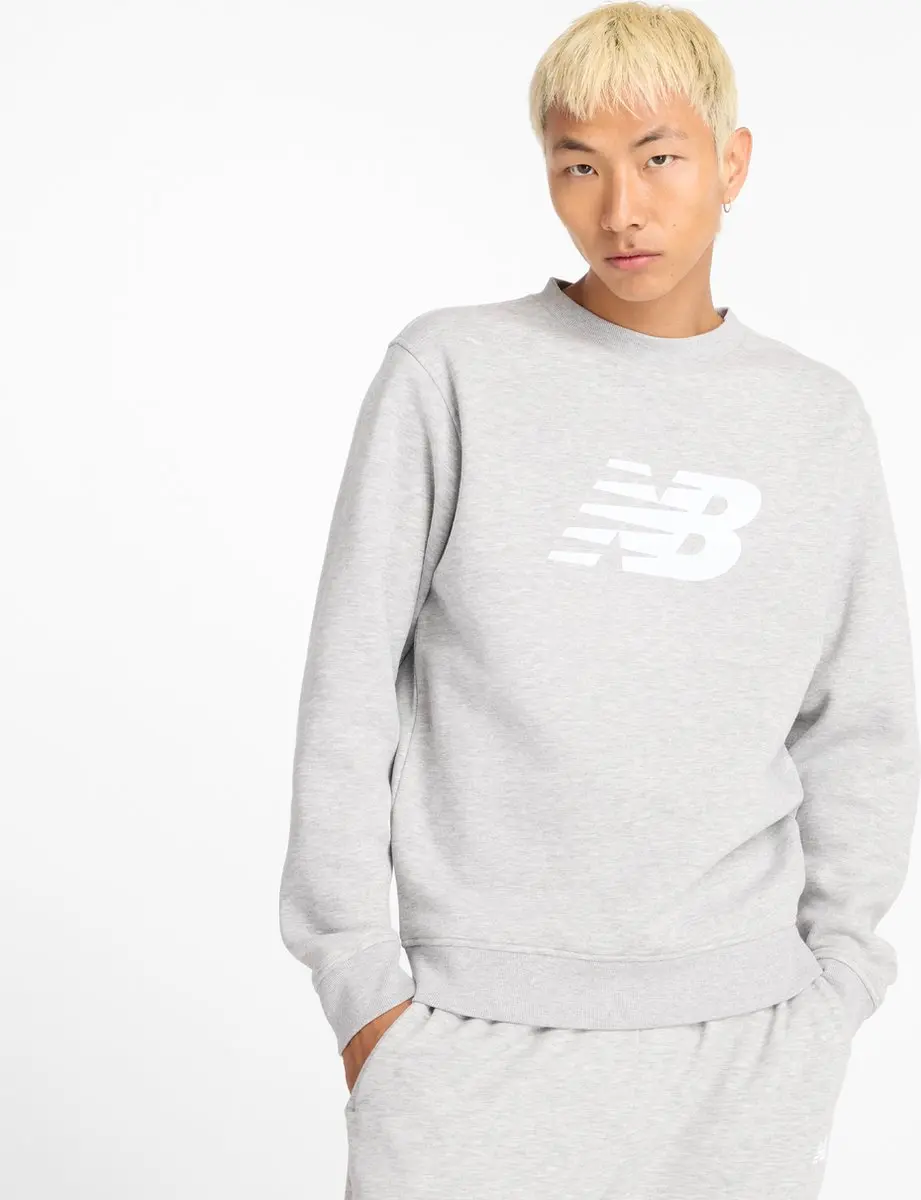 New Balance Sport Core Brushed Crew Heren Trui - Grijs