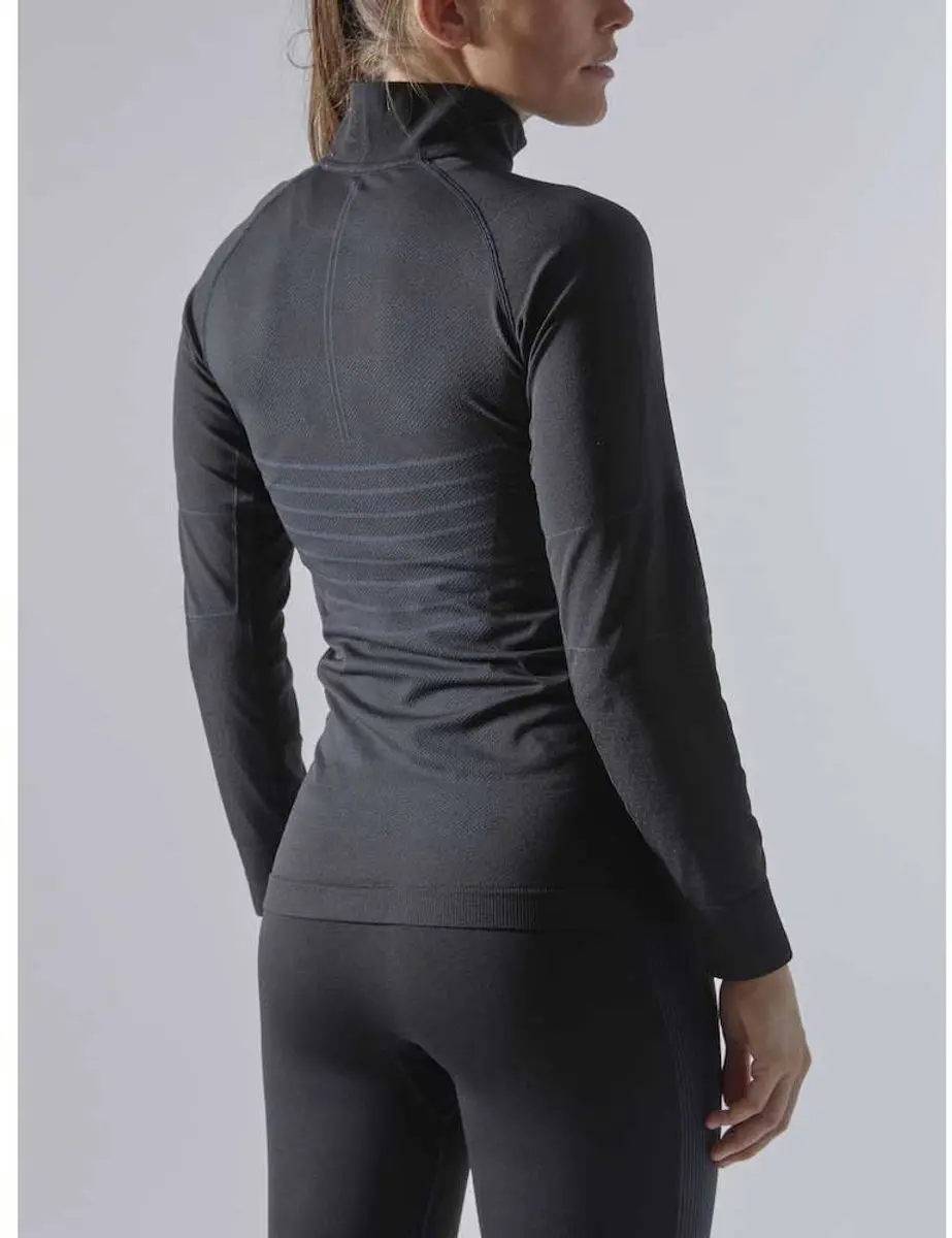Craft Active Intensity Zip Thermoshirt Dames - Maat S - Zwart/Grijs