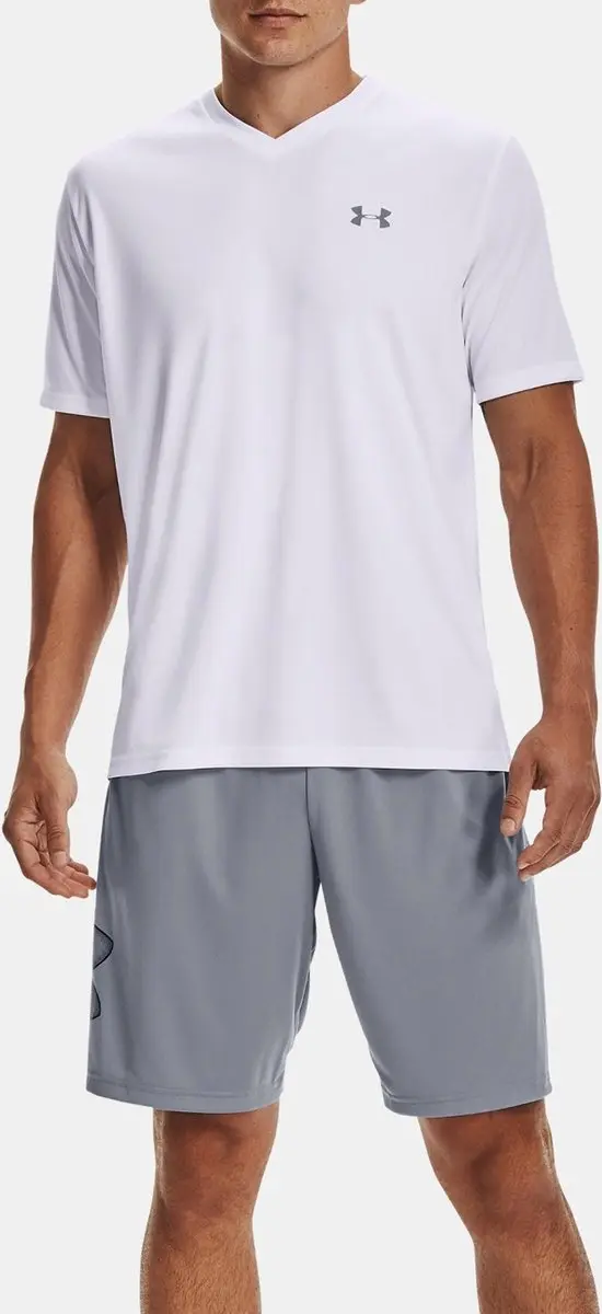 Under Armour TECH GRAPHIC Short Heren - M - Steel/Zwart