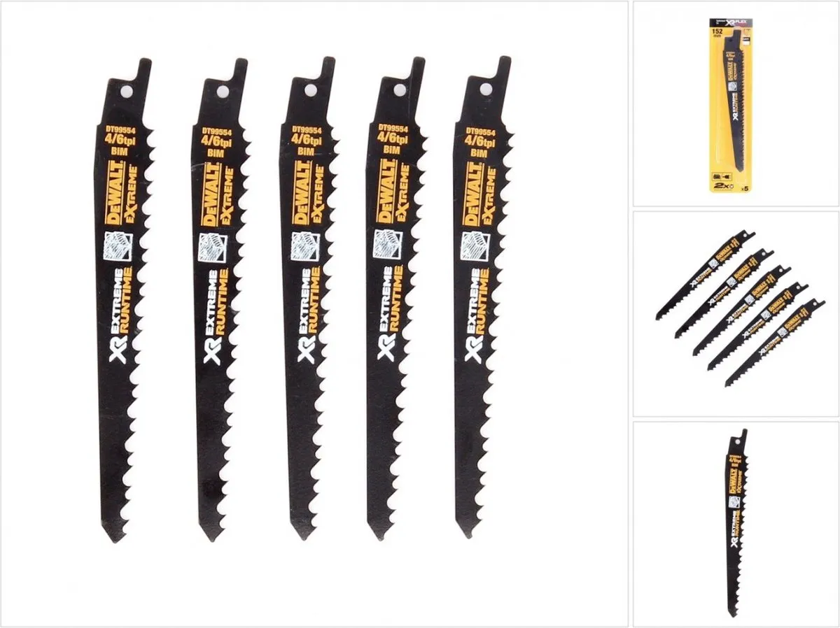 DeWalt DT99554 Reciprozaagbladen - 5 Stuks
