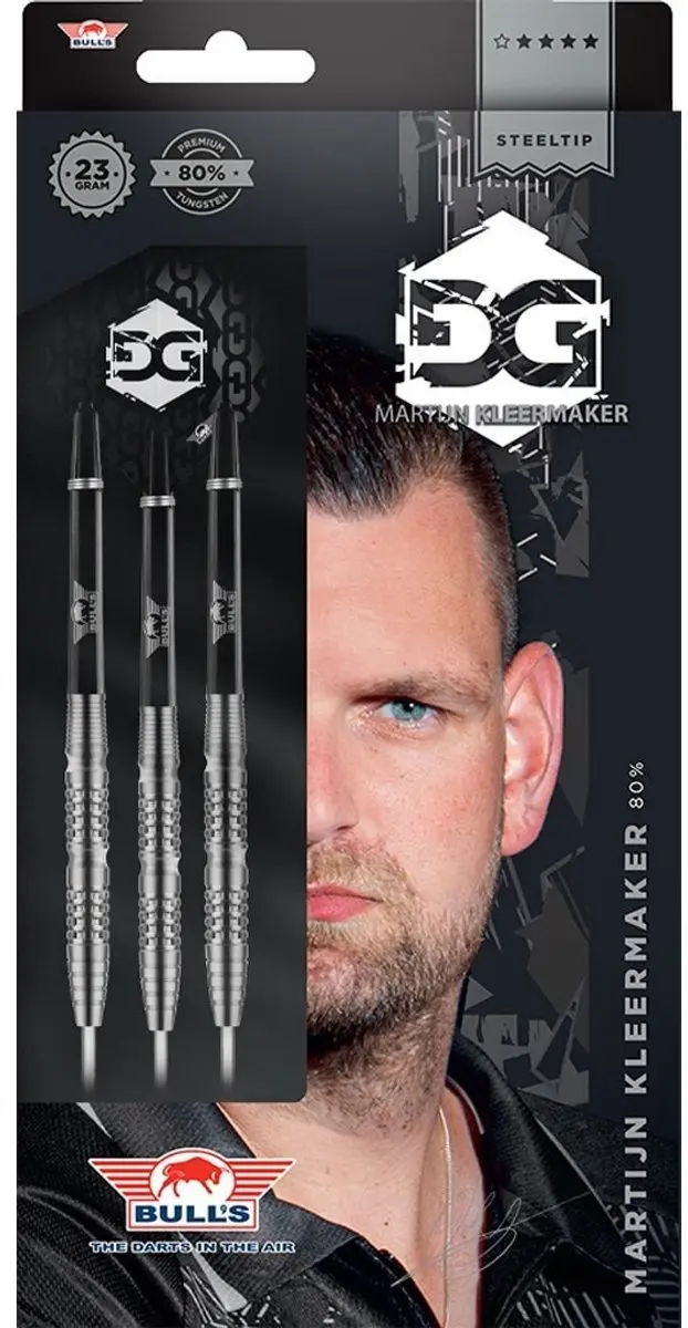 Bull's Martijn Kleermaker Dartpijlen 80% - 22g - Zilver - 3 Stuks