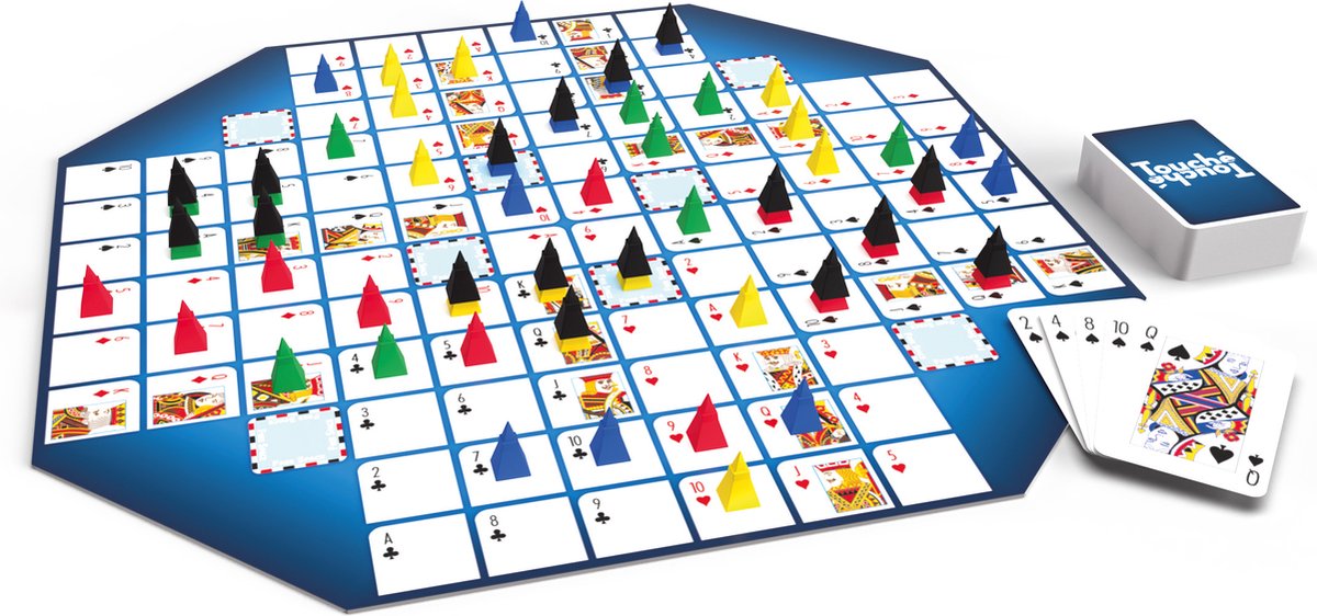 Tactic Touché – Bordspel – Tactisch kaartspel – Strategisch Pionnen en Kaarten Spel – Plaats Pionnen, Blokkeer Tegenstanders en Scoor Patronen – Familiespel – Winnaar Mensa Select-prijs – Bekroond Spel – 2 tot 4 Spelers – Vanaf 8 Jaar