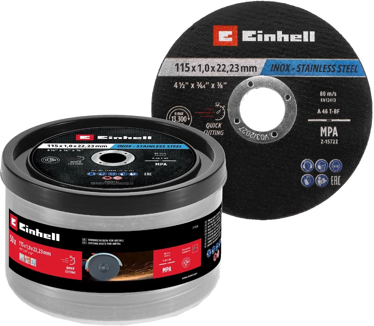 Einhell 711526 Doorslijpschijfset 115mm