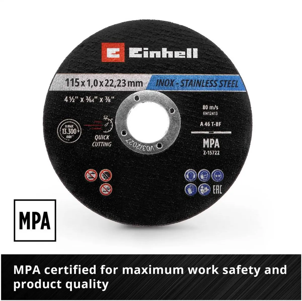 Einhell 711526 Doorslijpschijfset 115mm - 50 Stuks - Metaal/RVS/Staal/Blik