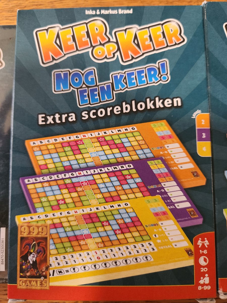 Keer op Keer Scoreblokken set - 1 - 2 3 4 - 5 6 7