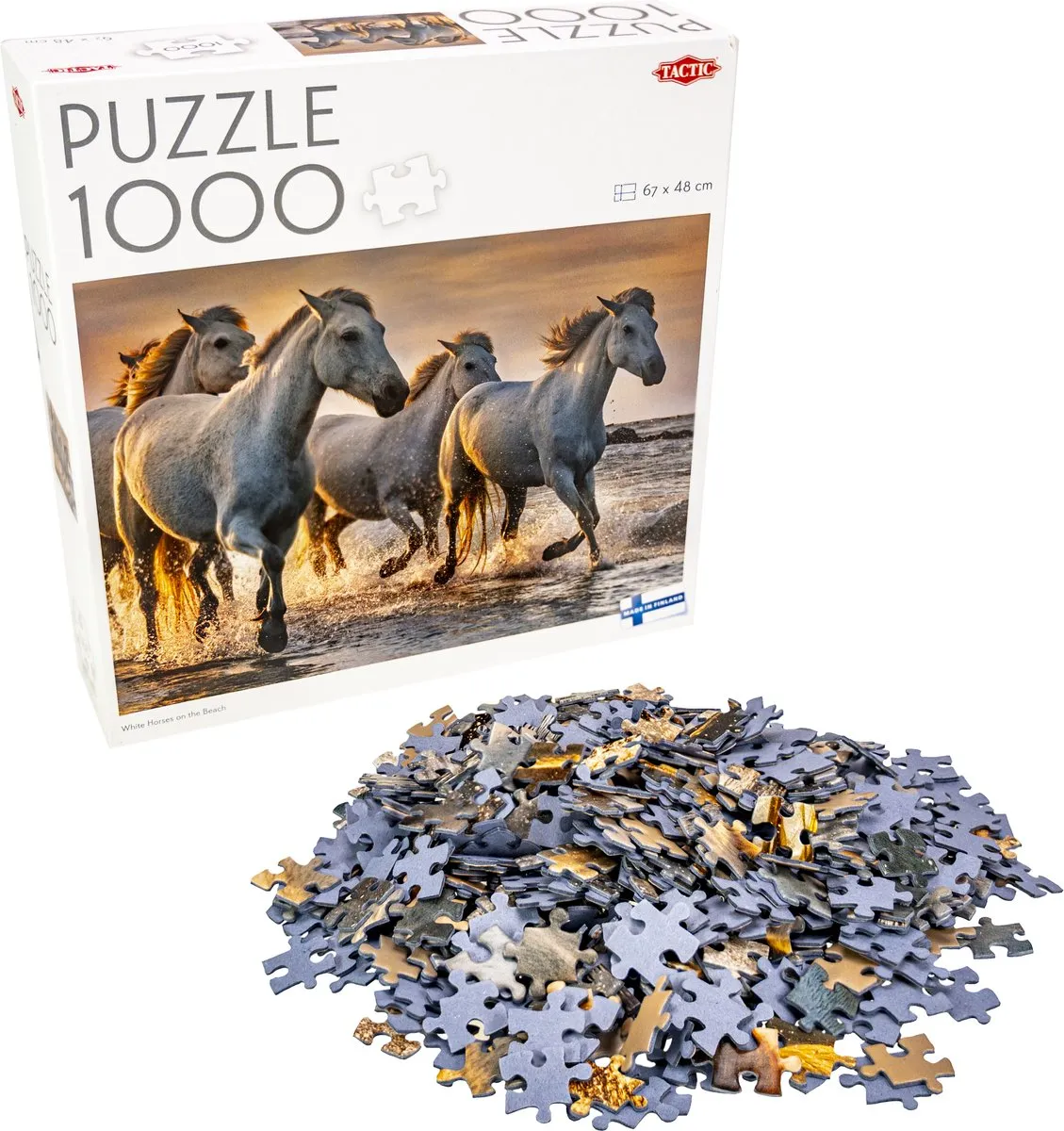 Tactic White Horses on the Beach Puzzel 1000 Stuks
