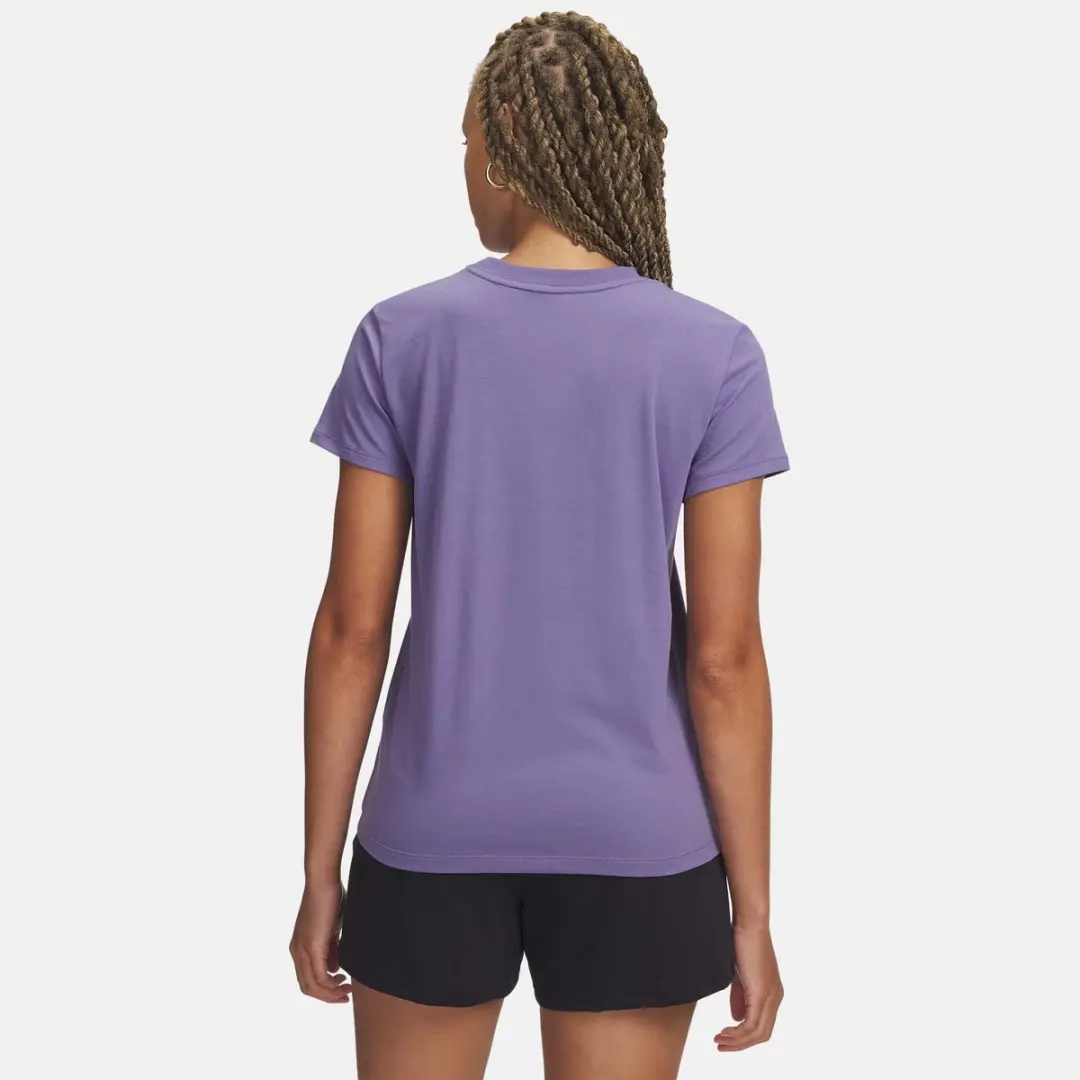 Under Armour UA Rival Core SS-PPL Dames Sportshirt - Paars Luxe