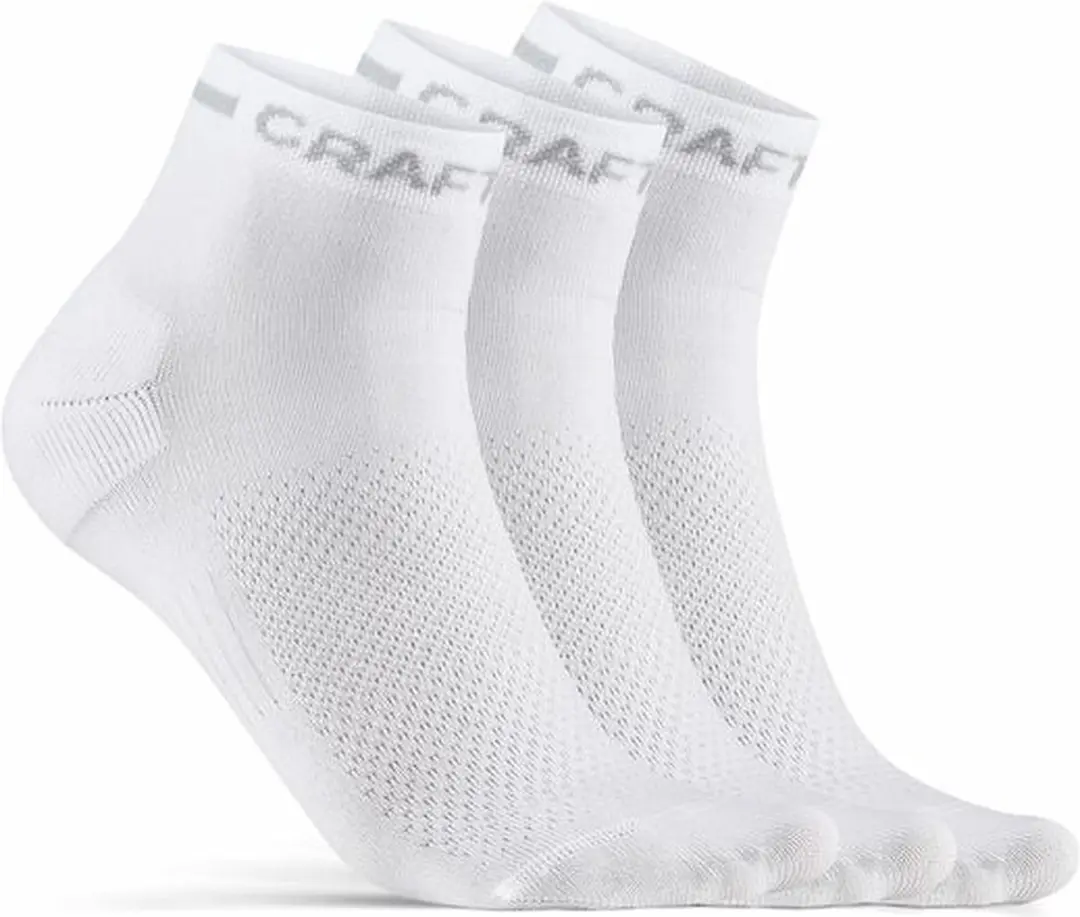 Craft Core Dry Mid Socks 3-Pack - Wit - 34-36