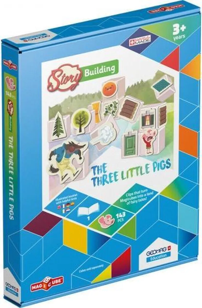 Geomag Magicube Story Three Little Pigs 143-delig - Multicolor