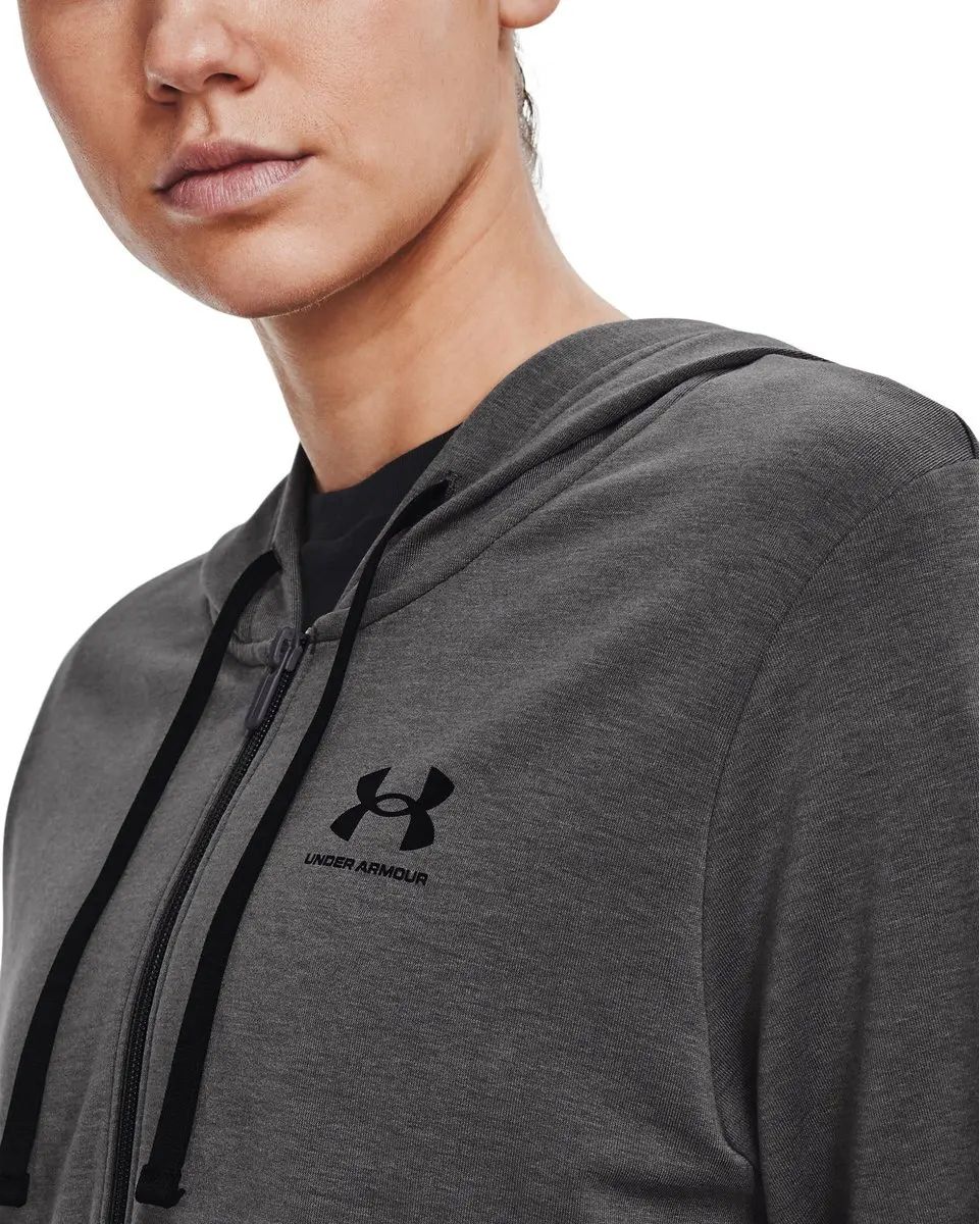 Under Armour Rival Terry FZ Hoodie - Zwart/Lichtgrijs