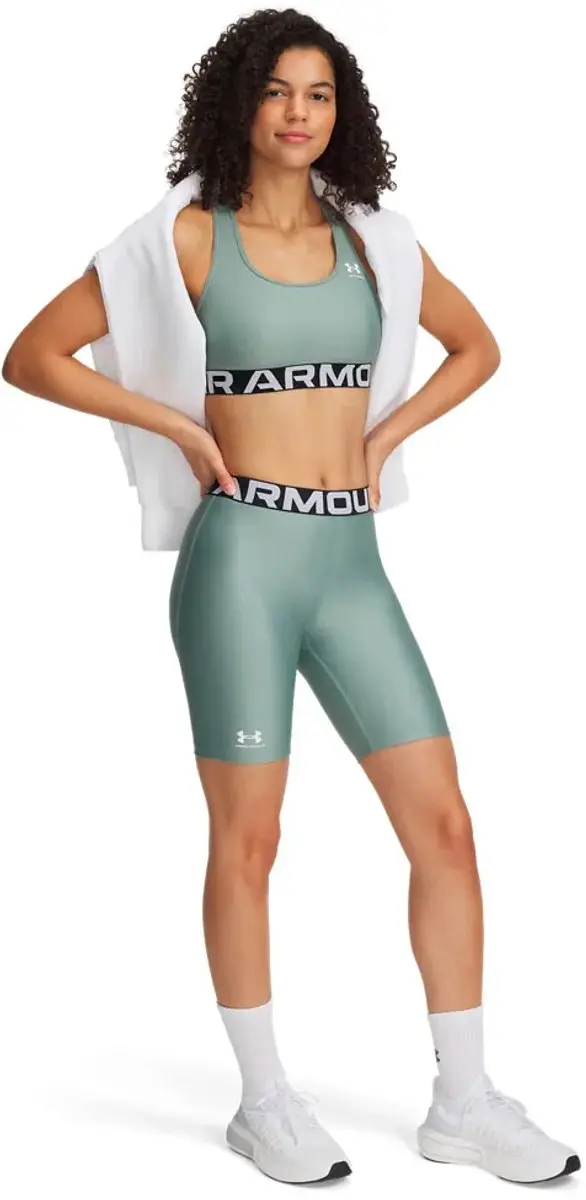 Under Armour HeatGear 8" Korte Leggings - XS - Silica Green