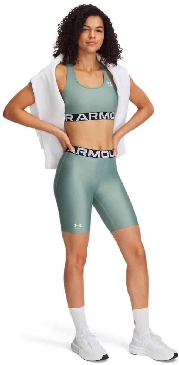 Under Armour HeatGear 8" Korte Leggings - XS - Silica Green