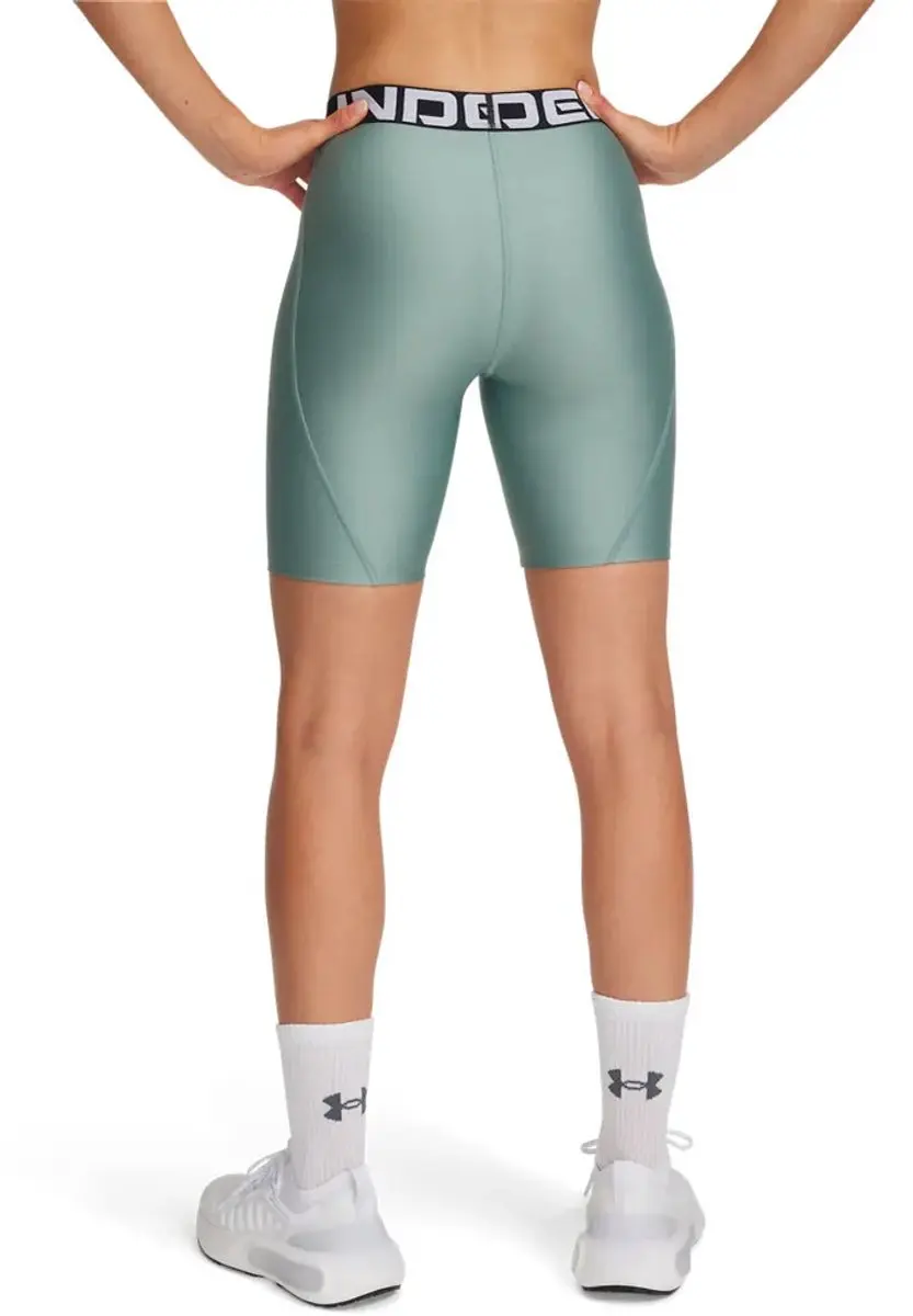 Under Armour HeatGear 8" Korte Leggings - XS - Silica Green