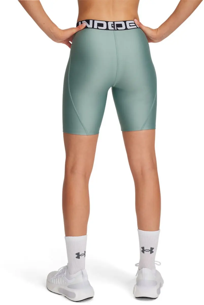 Under Armour HeatGear 8" Korte Leggings - XS - Silica Green