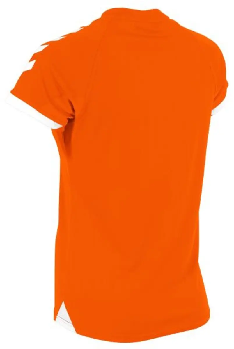 Hummel Fyn Shirt Dames Korte Mouw - Oranje/Wit XL