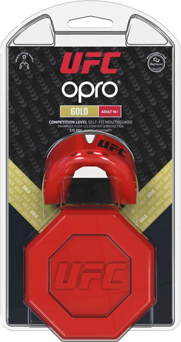 UFC Opro Self-Fit Gold Gebitsbeschermer Junior - Zwart/Zilver