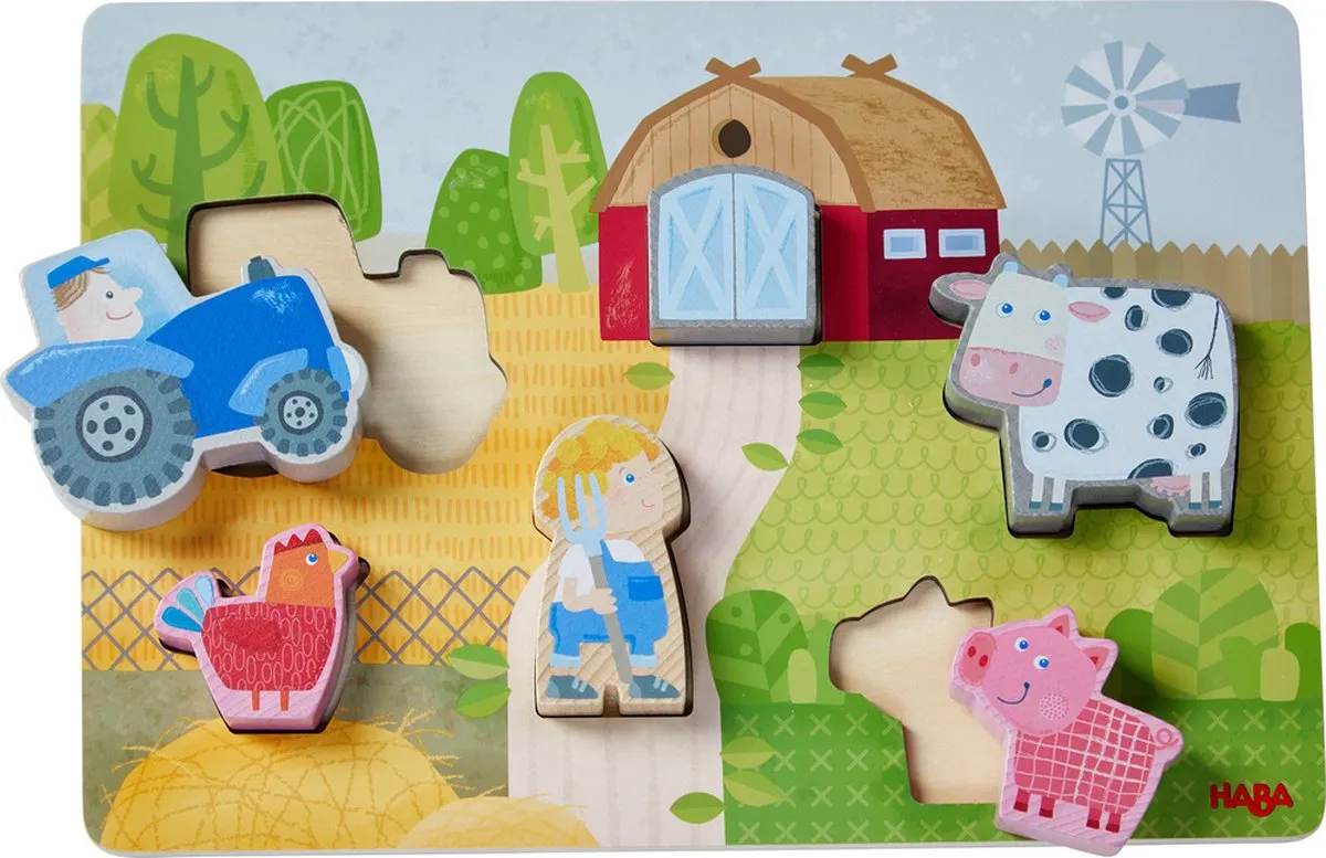 Haba Vormenpuzzel Boerderij Hout