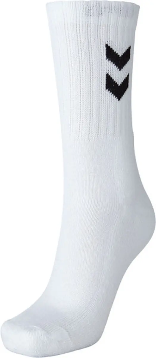 Hummel Basic Sportsokken 46-48 - 3 Stuks - Wit/Zwart