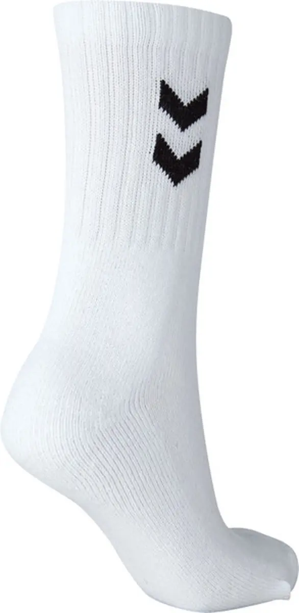 Hummel Basic Sportsokken 46-48 - 3 Stuks - Wit/Zwart