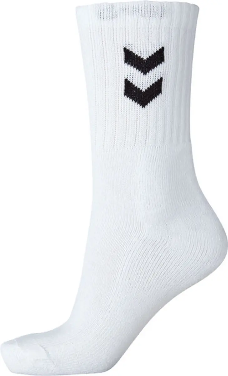 Hummel Basic Sportsokken 46-48 - 3 Stuks - Wit/Zwart