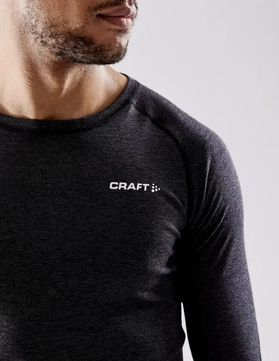Craft Core Wool Merino LS Thermoshirt Heren - Zwart L