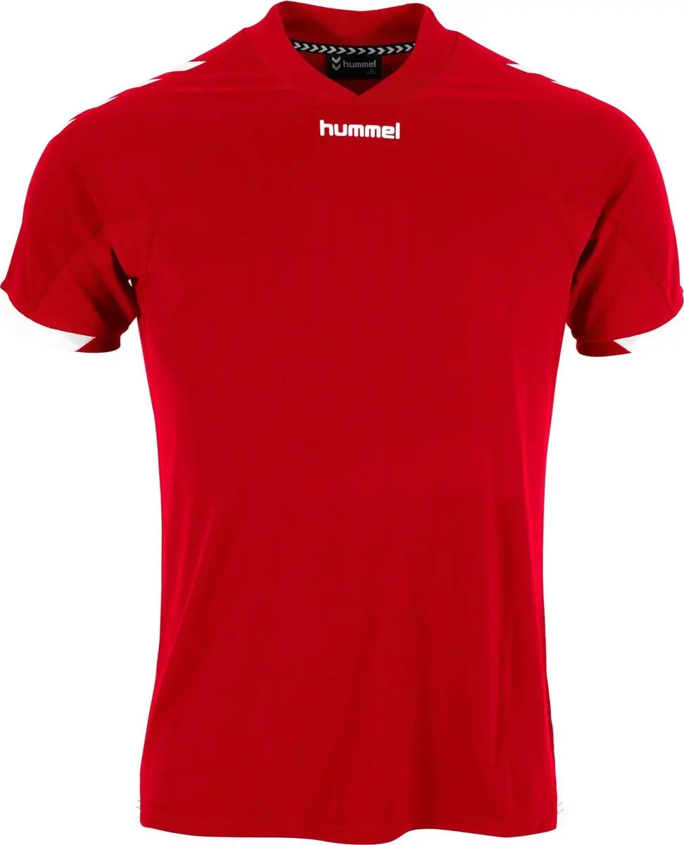 Hummel Fyn Shirt Heren - Korte mouwen - Rood/Wit