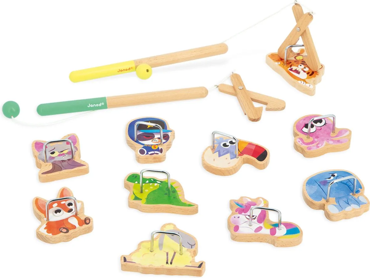 Janod Applepop 3352 Visspel Grijpspel - 10 Dieren