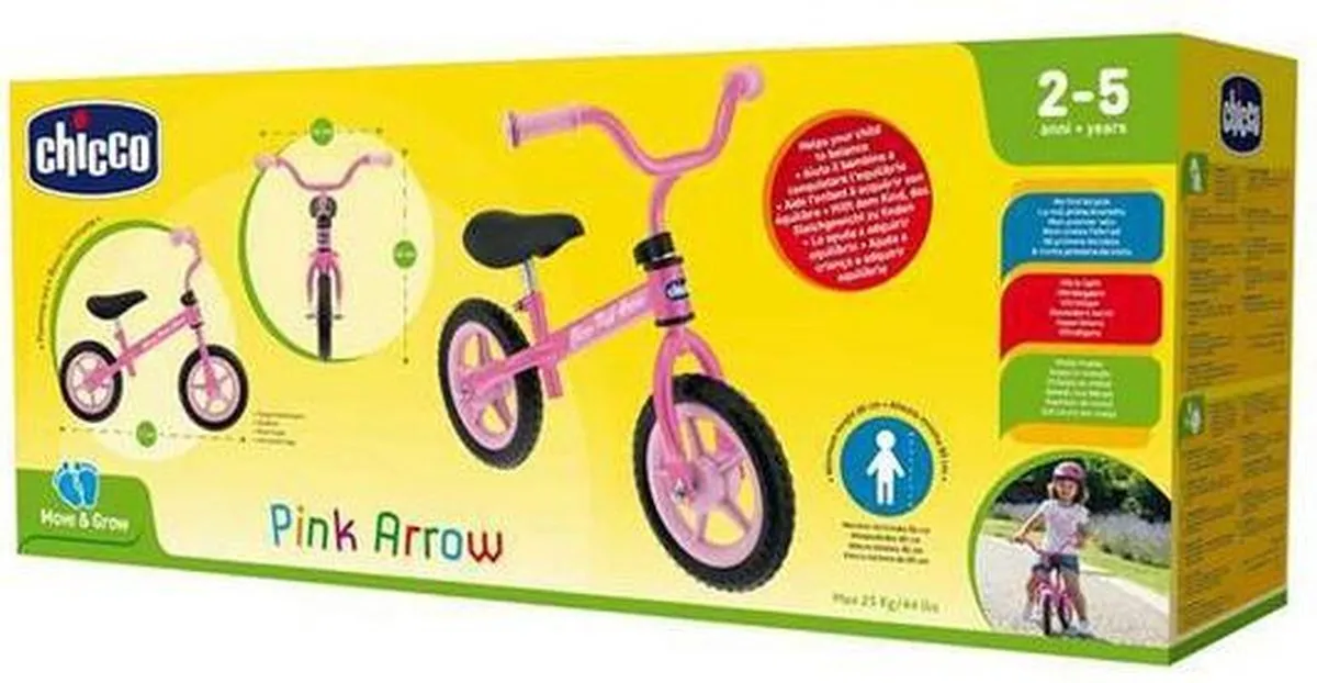 Chicco Pink Arrow Roze Loopfiets 10 Inch - afbeelding 6 van 6