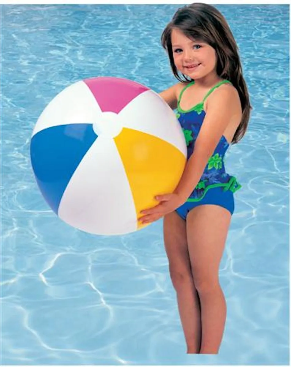 Intex Glossy Strandbal 51cm - Blauw/Rood/Geel