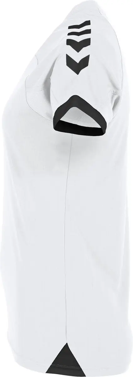 Hummel Fyn Shirt Dames Korte Mouw - Wit/Zwart S