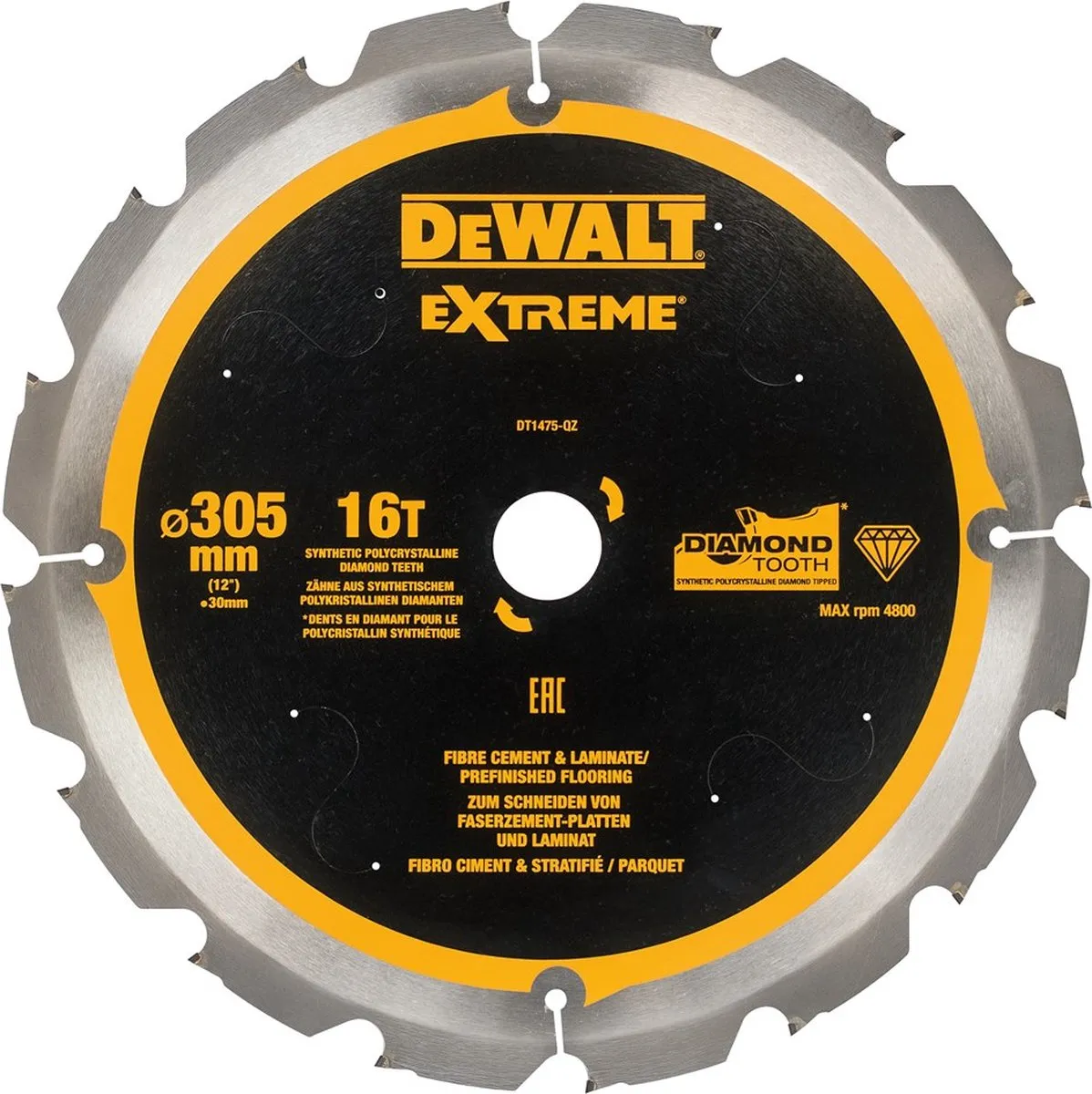 DeWalt Extreme DT1475-QZ Cirkelzaagblad 305mm
