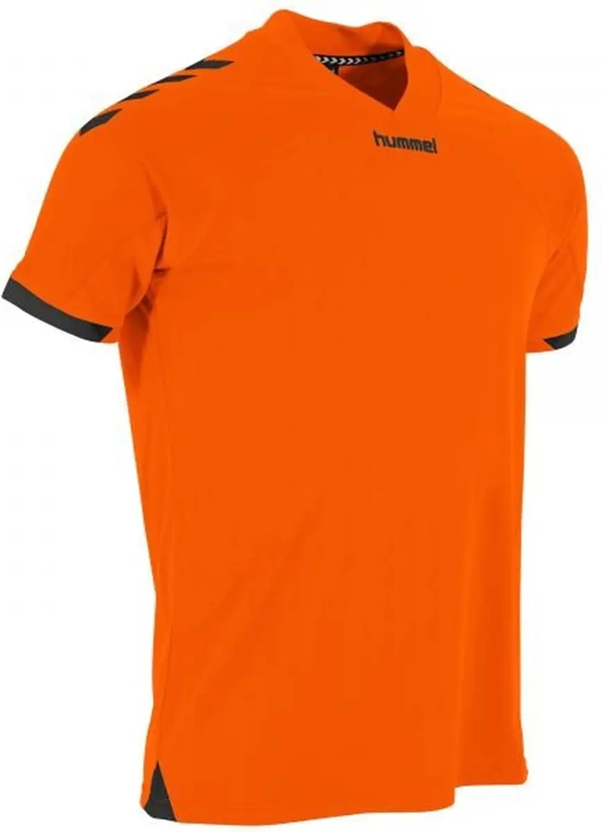 Hummel Fyn Shirt Korte Mouw Kinderen - Oranje/Zwart 152