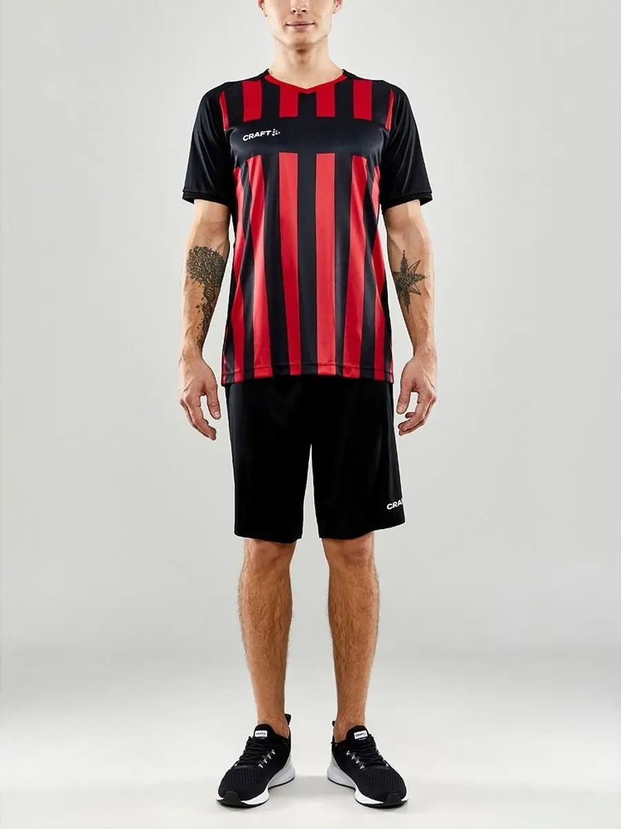 Craft Progress 2.0 Stripe Shirt Heren - Zwart Rood L