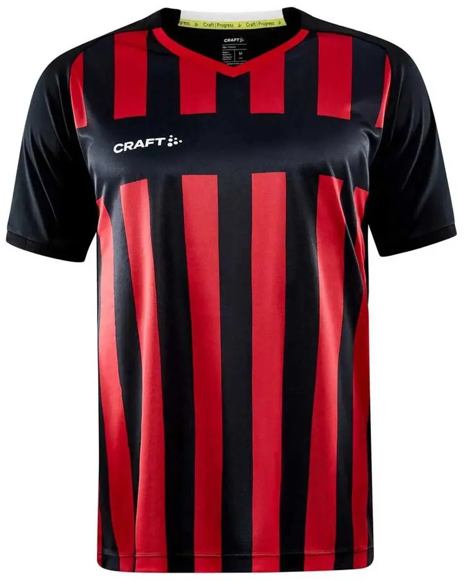 Craft Progress 2.0 Stripe Shirt Heren - Zwart Rood L