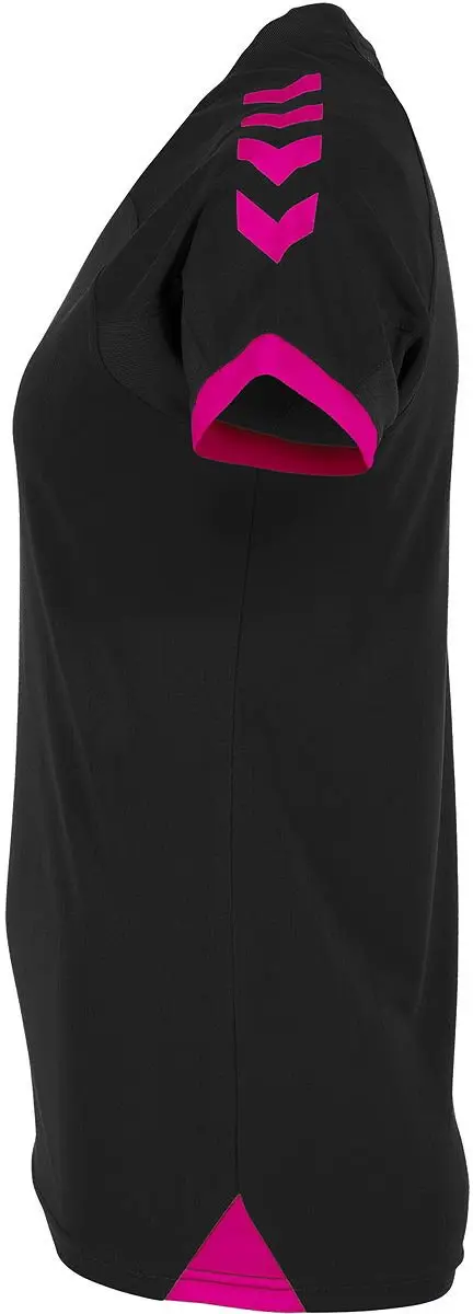 Hummel Fyn Shirt Dames Korte Mouw - Zwart/Magenta M